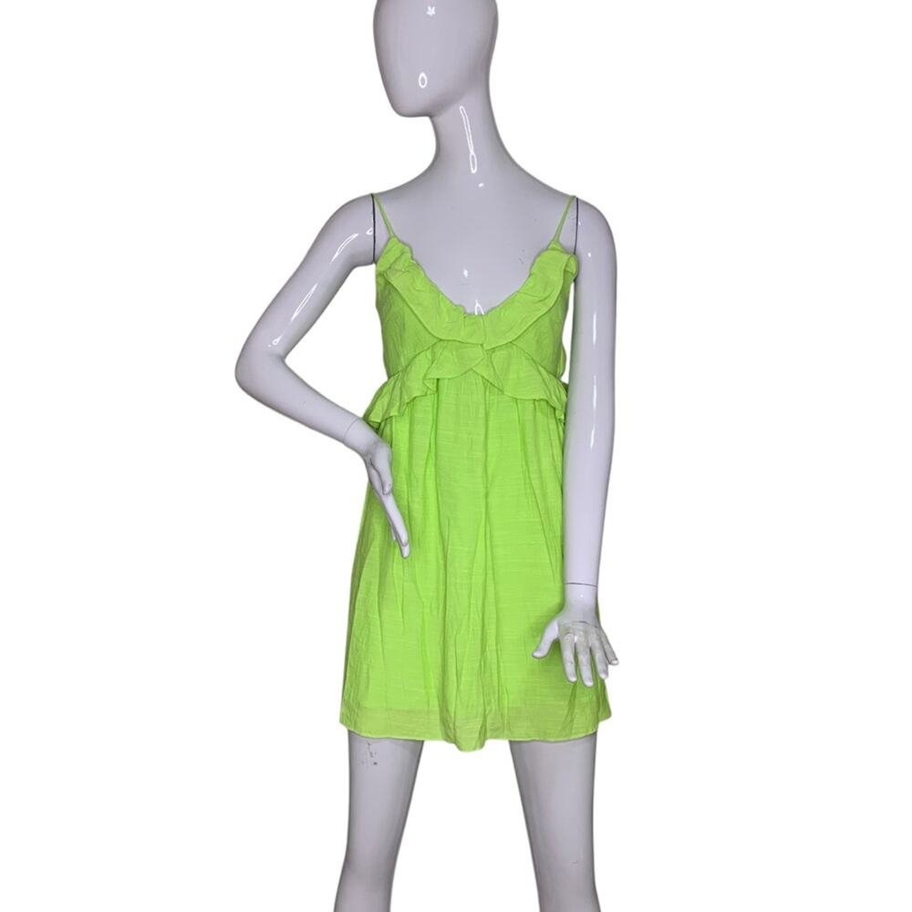 Lush Summer Dress Sleeveless Adjustable Straps Full Lining Lime Size S